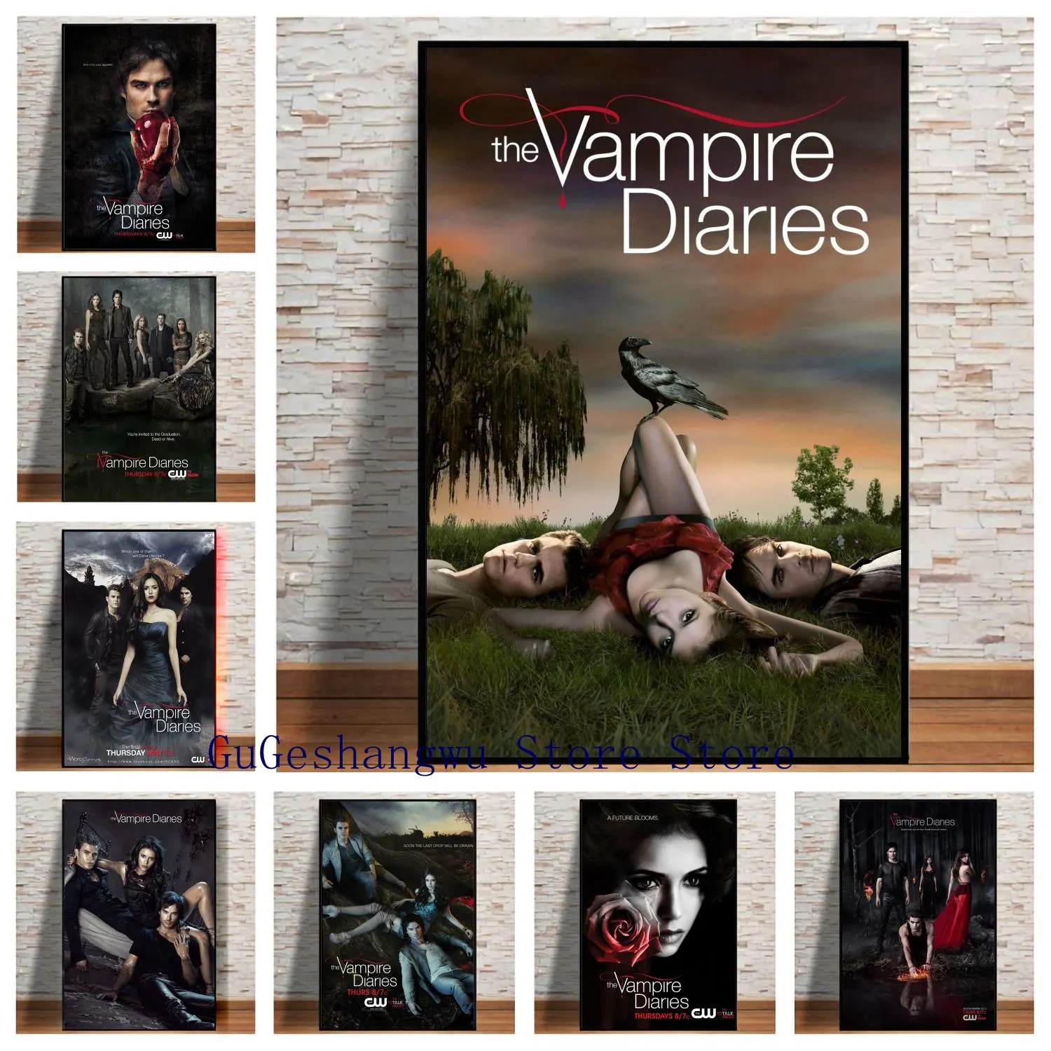 

Classic TV show The Vampire Diaries Poster and Wall Poster Painting Canvas Bedroom Large home decor Art Picture canvas wall