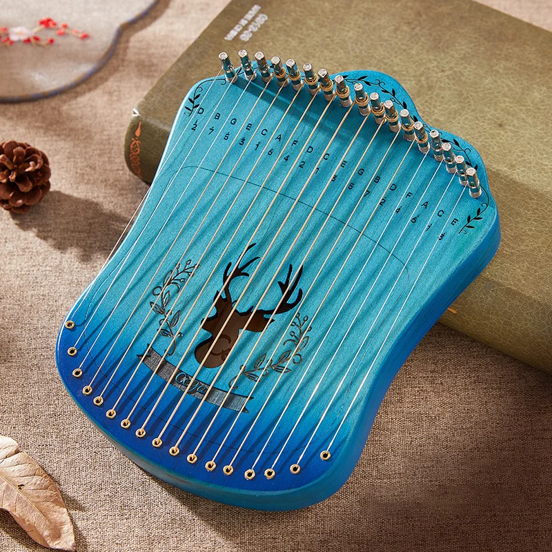 

Fingerplay Lyre Harp 17 Strings Harp Lyre Portable 17 Strings Harp Lyre Piano Musical Beginner Instrument With Tuning Lever