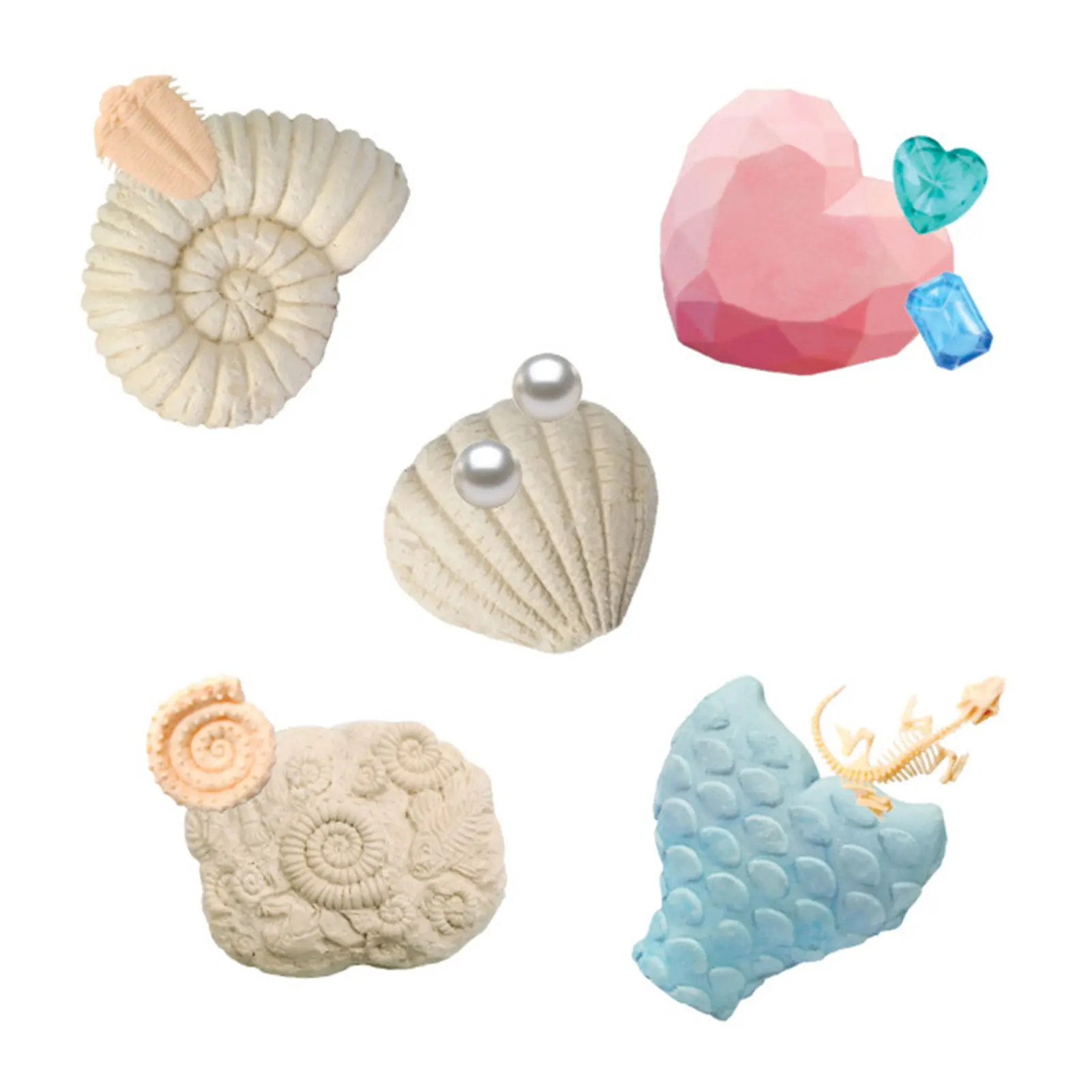 Atlantis Crystal Digging Kit Pearls Excavation Toy Set Fossils and Gemstone Dig with Mining Tools Safe to Use Educational | Игрушки и