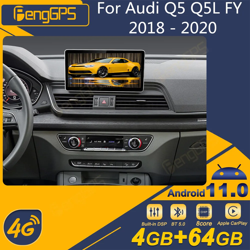 

For Audi Q5 Q5L FY 2018 - 2020 Android Car Radio 2Din Stereo Receiver Autoradio Multimedia Player GPS Navi Head Unit Screen