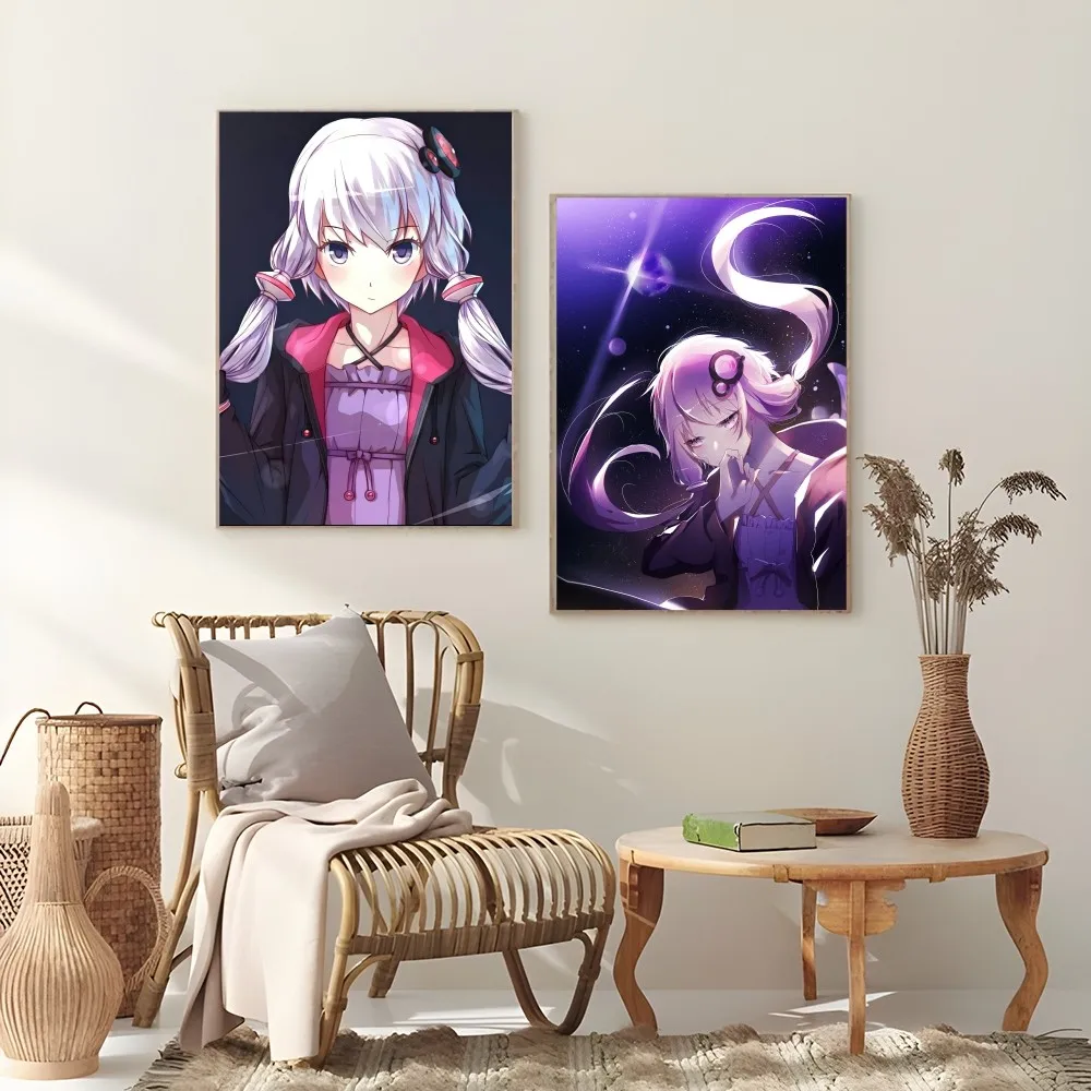 Yuzuki Yukari V-VOcaLOID Anime Girl Poster Sticky Wall Art Printing Waterproof Home Living Bed Room Bar Aesthetic Decor