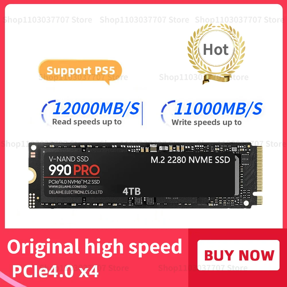 

4TB High speed original 990 PRO PCIe 4.0 NVMe M.2 2280 2TB 1TB SSD Internal Solid State Hard Drive For Laptop Desktop MLC PC