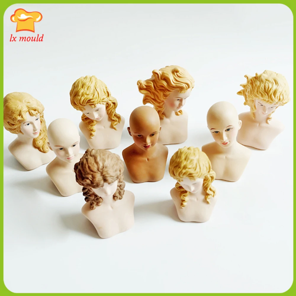 

3D Doll Girl Bust Mould Plaster Resin Handmade Soap Candle Body Mold DIY Female Head