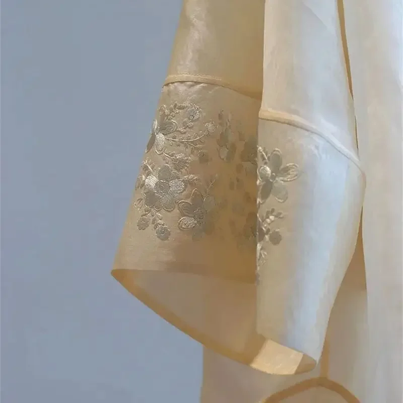 Limiguyue летняя китайская шелковая блузка на шнуровке рубашки с длинными рукавами и