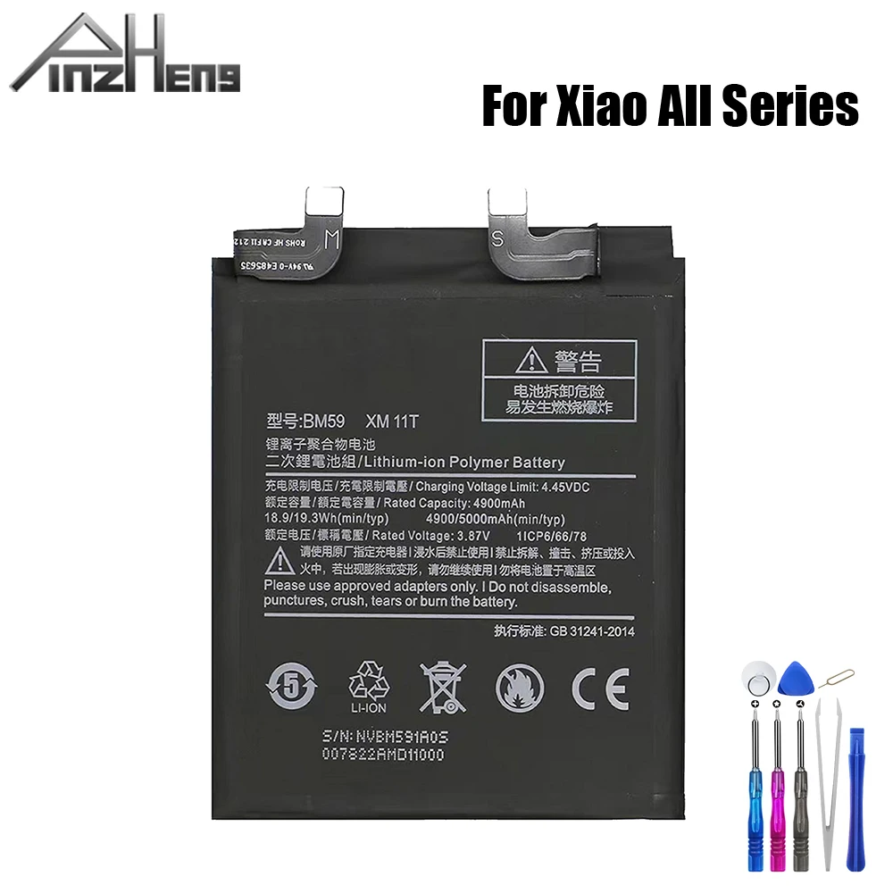 

PINZHENG Battery For Xiaomi Redmi Note 9 10 Pro 10X Pro K30 40 Black Shark 1 2 3 Replacement Battery For 10X Pro POCO X3 Tools
