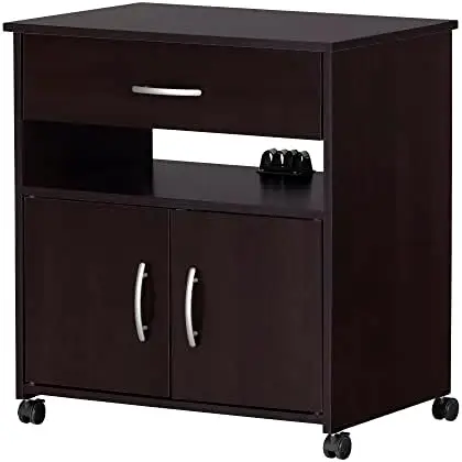 

Microwave Cart on Wheels, Pure Black