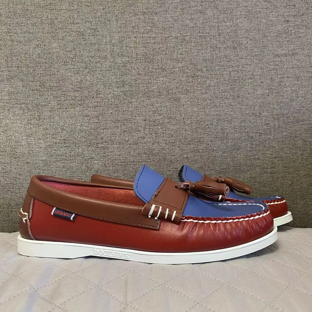 Мужские Аутентичные туфли seбаго Docksides-высококачественные кожаные туфли-лодочки с шнуровкой Moc Toe AB040