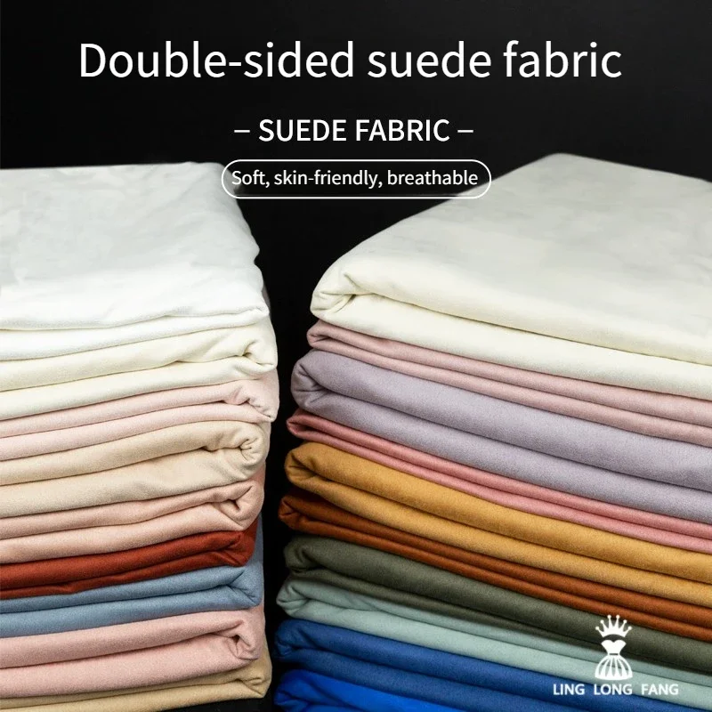 Микроэластичная двусторонняя замшевая ткань зимняя на метр для одежды сумки