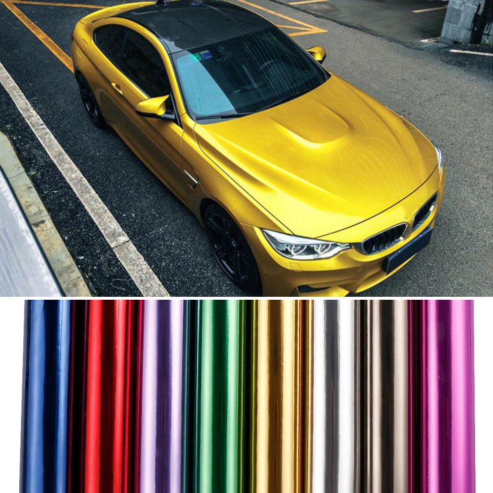 

50x600cm Car Exterior Accessory Vehicle Mirror Chrome Glossy Modification Sticker Auto DIY Protective Wrapping Vinyl Film Decal