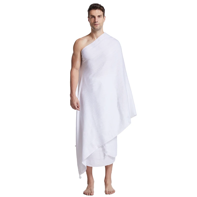 2Pcs Ihram Pilgrimage Towel For Muslim Arab Mecca Hajj Clothes Men  Islamic Ramadan Prayer Worship Costumes Shawl Jubba Thobe
