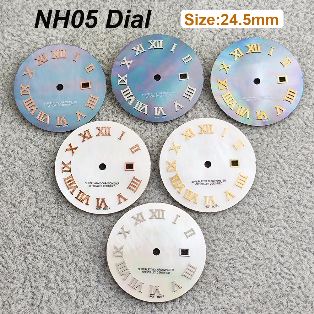 Фото Часы для женщин S Logo 24,5 мм NH05 римские цифры жемчужный циферблат NH05 механизм зеленые светящиеся часы модификация аксессуары №1