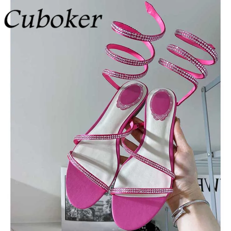 

Женские босоножки с кристаллами, сандалии на плоской подошве, без застежки, с открытым носком, повседневная обувь, золотые гладиаторские са...