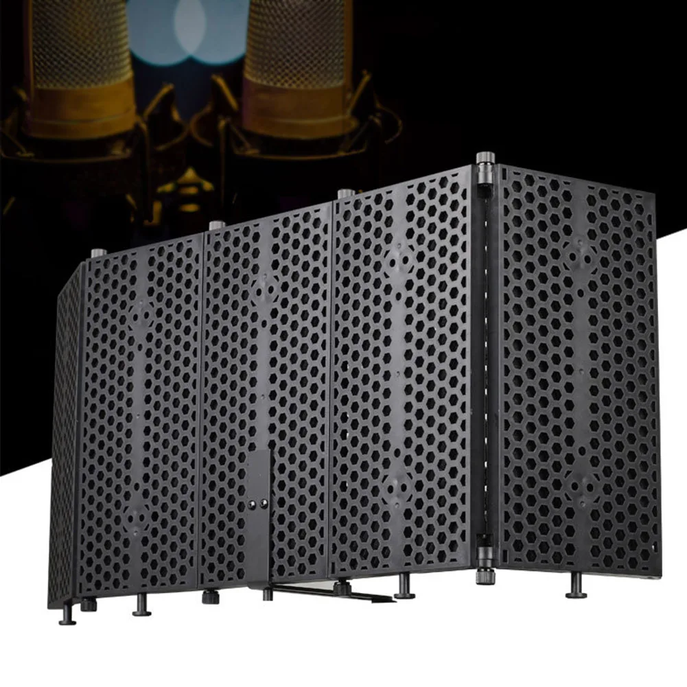 

ABS Noise Reduction Filter Sound Absorber Professional Soundproof Adjustable Angle Foldable Portable Microphone Isolation Shield