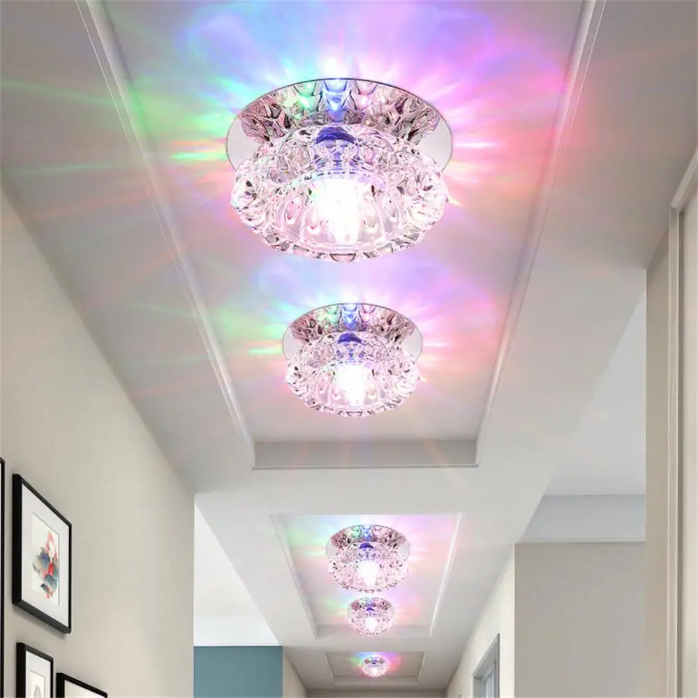 

Dimming Modern Ceiling Lamps 3w/5w Crystal Ceiling Lights Stainless Steel Mirror 3 Color High-quality Corridor Aisle Light