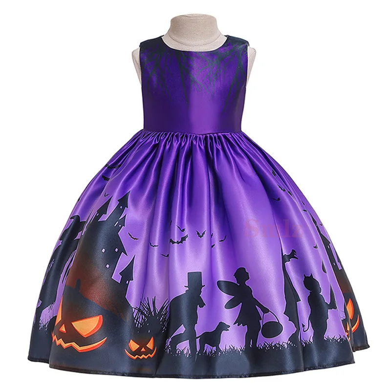 

2022 new Halloween cosplay dress woman kid pumpkin bat halloween party show stage dress kid cute horror costume