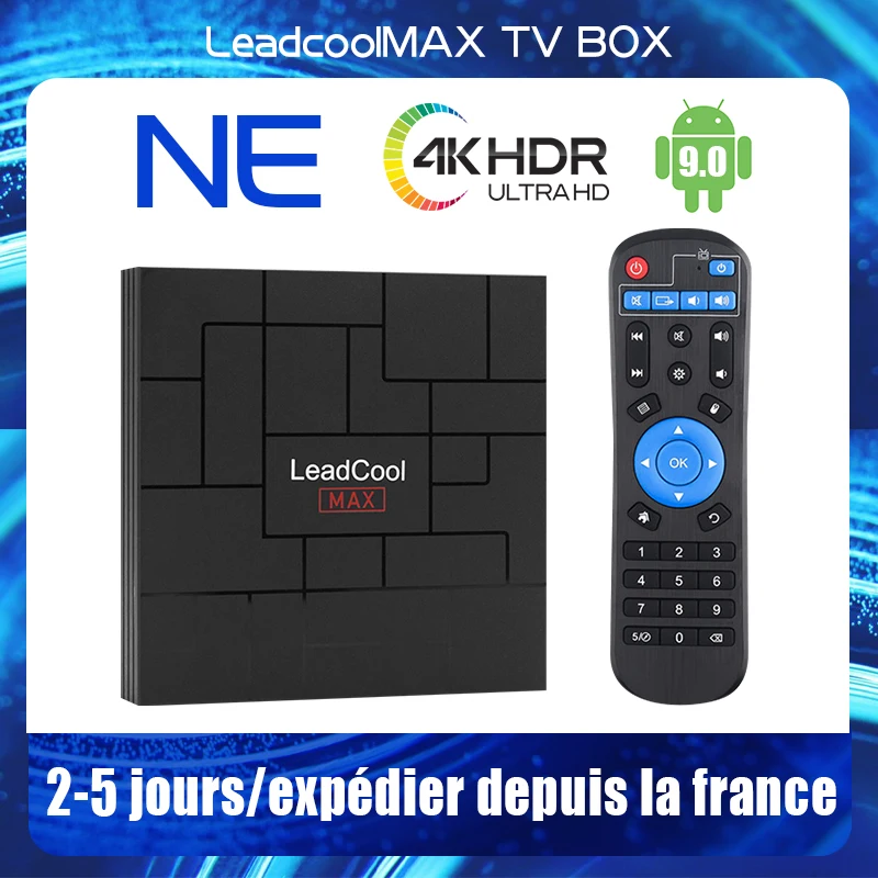 

Leadcool Max 4GB 64GB IPTV Box 4K Android 9.0 With Wifi 2.4G Rockchip RK3318 Quad Core 100M H.265 Smart IPTV Box 4K Media Player