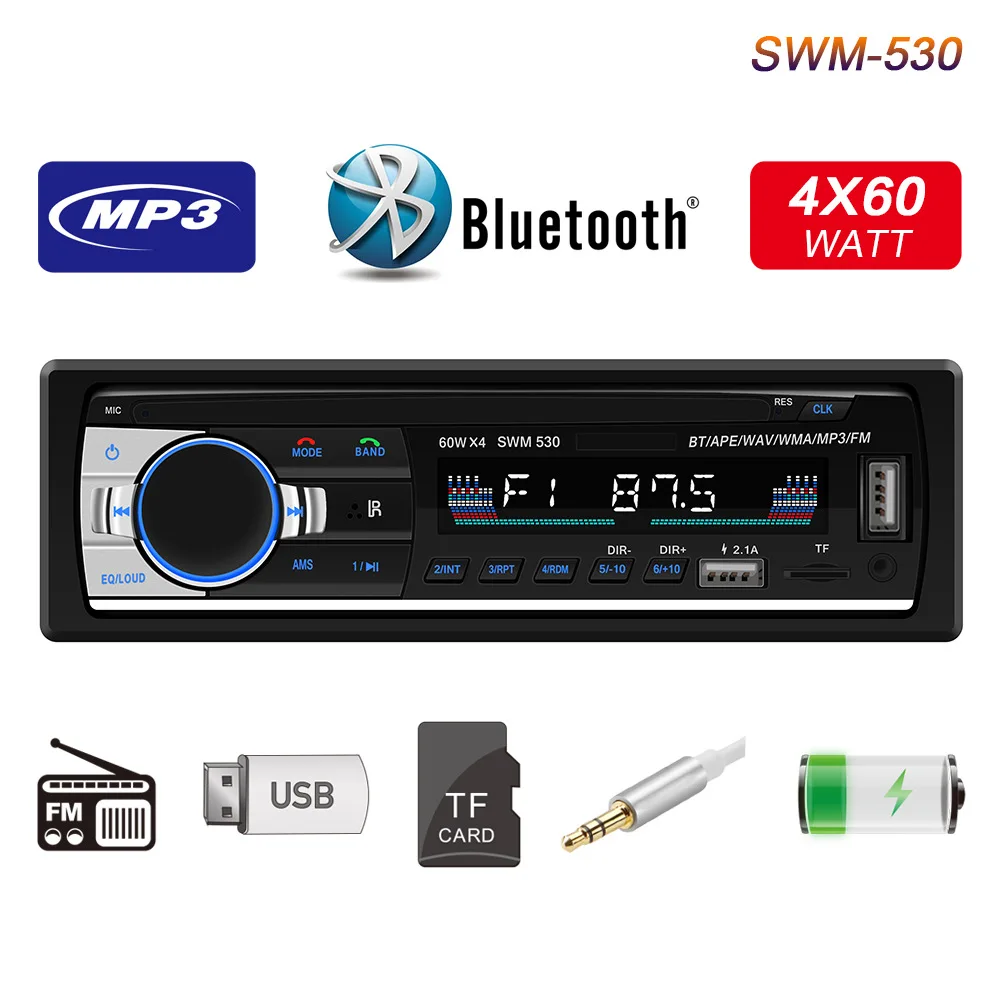 

New dual USB car charging MP3 bluetooth hands-free player card U disk radio car audio