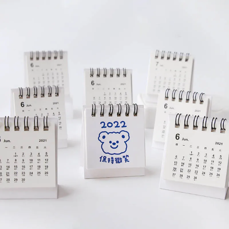 

Mini Student Stationery Desktop Calendar White Nice Gift Yearly Agenda Organizer Cute Office School Supplies Home Decor Tools