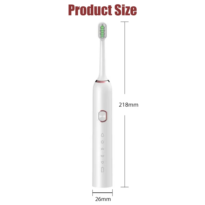 Электрическая зубная щетка Sonic для взрослых перезаряжаемая Мужская и женская