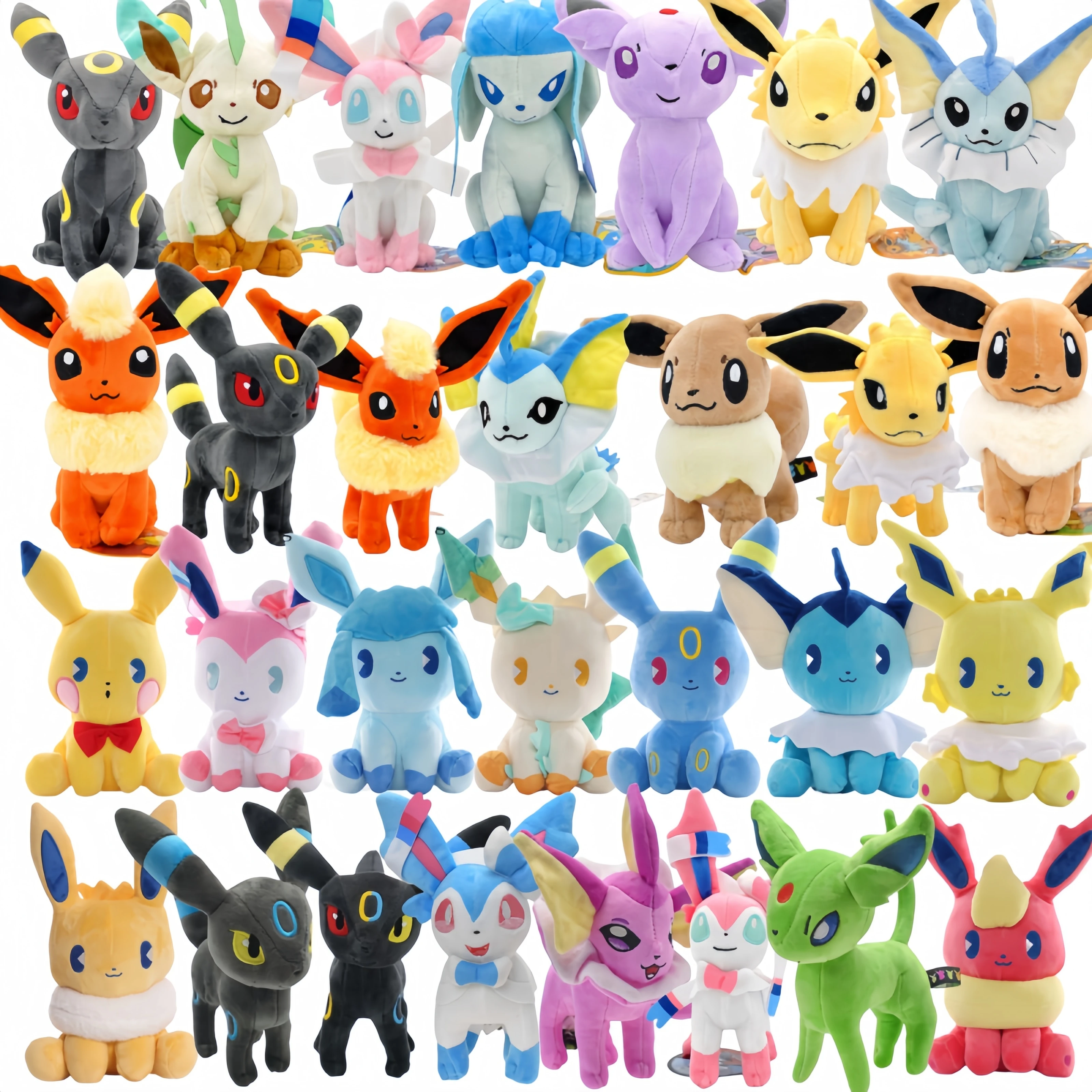 Pokemon Pikachu Plush Toy Eevee Family Series Dolls Jolteon Espeon Umbreon Sylveon Vaporeon Flareon Stuffed Doll Kid Gift