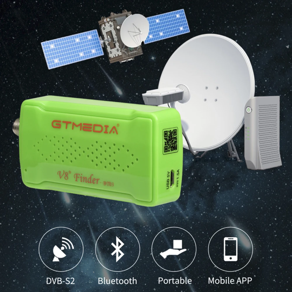 

Satfinder GTMEDIA V8Finder BT03 DVB Satellite Finder Meter BT Works Android IOS Sat Finder