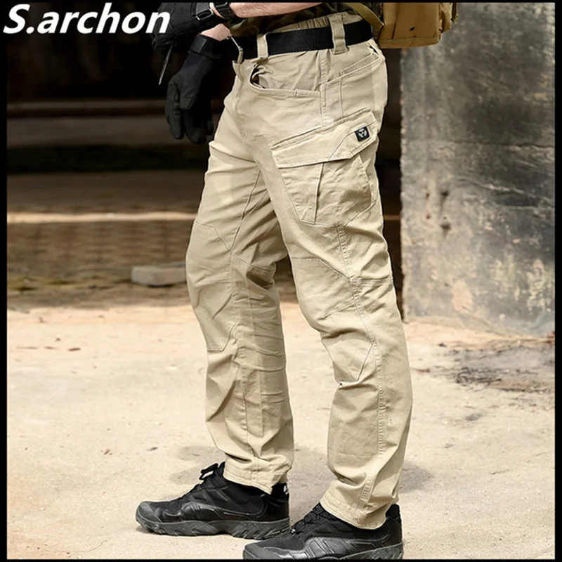

Combat Military Tactical Pants Men Large Multi Pocket Army Cargo Pants Casual Cotton Security Bodyguard Trouser