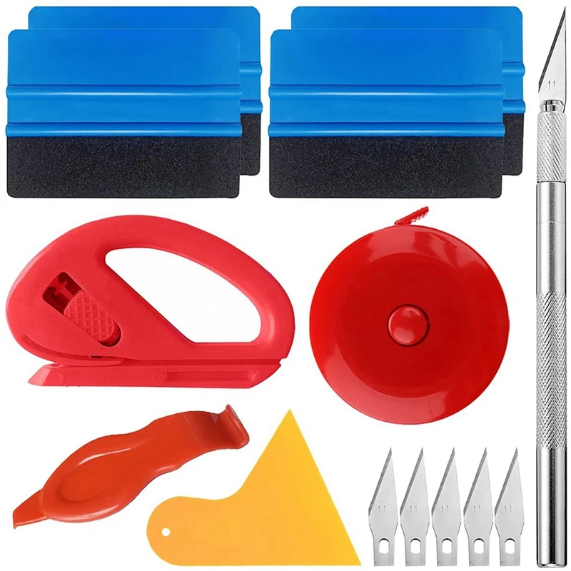 

Набор инструментов для горячей обертки, инструмент для тонировки оконной пленки, инструмент для обоев с войлочным скребком, триммером, для ...