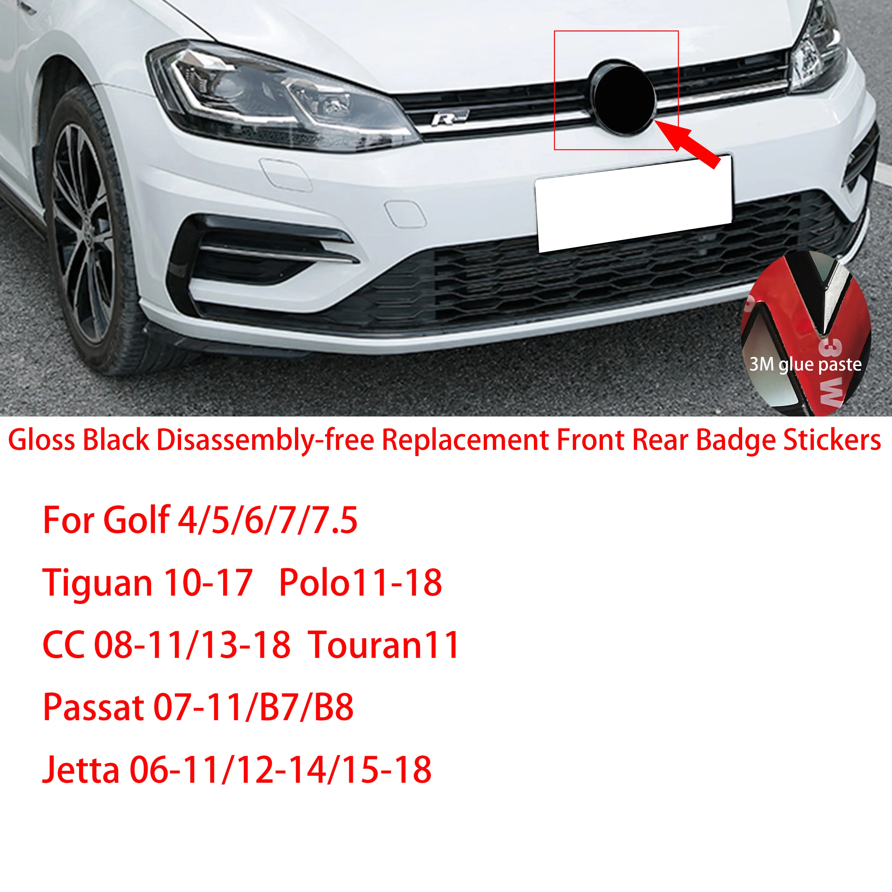 

Значок на решетку радиатора или Задняя эмблема, глянцевый, черного цвета, не требует разборки, подходит для гольфа 4, 5, 67/7, 5, поло, CC, Passat, Jetta, ...