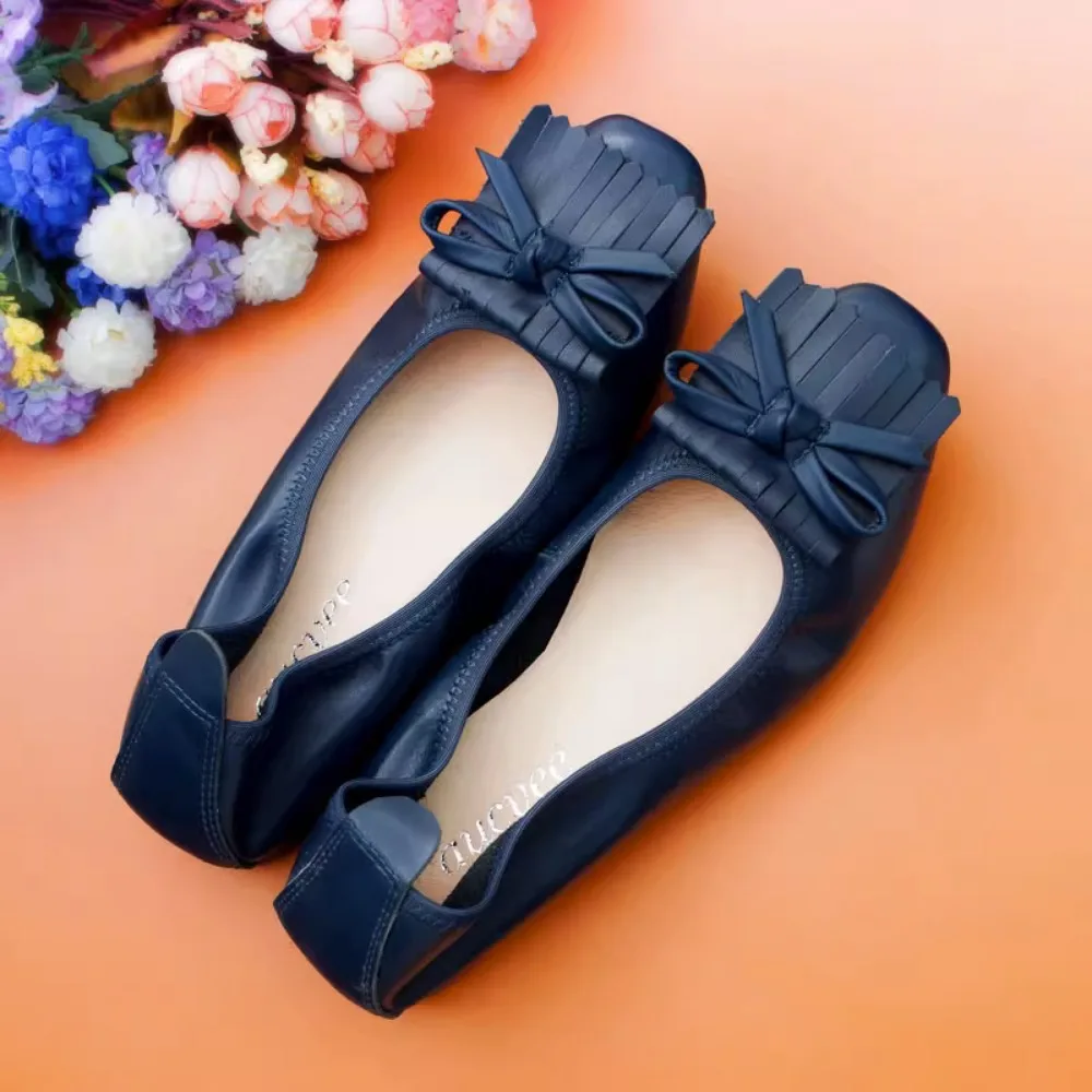 

Loafers Women Flats Solid Color Slip on Shoes Hollow Out Breathable Cow Leather Non-Slip Comfortable Mother Walking Shoe Zapatos