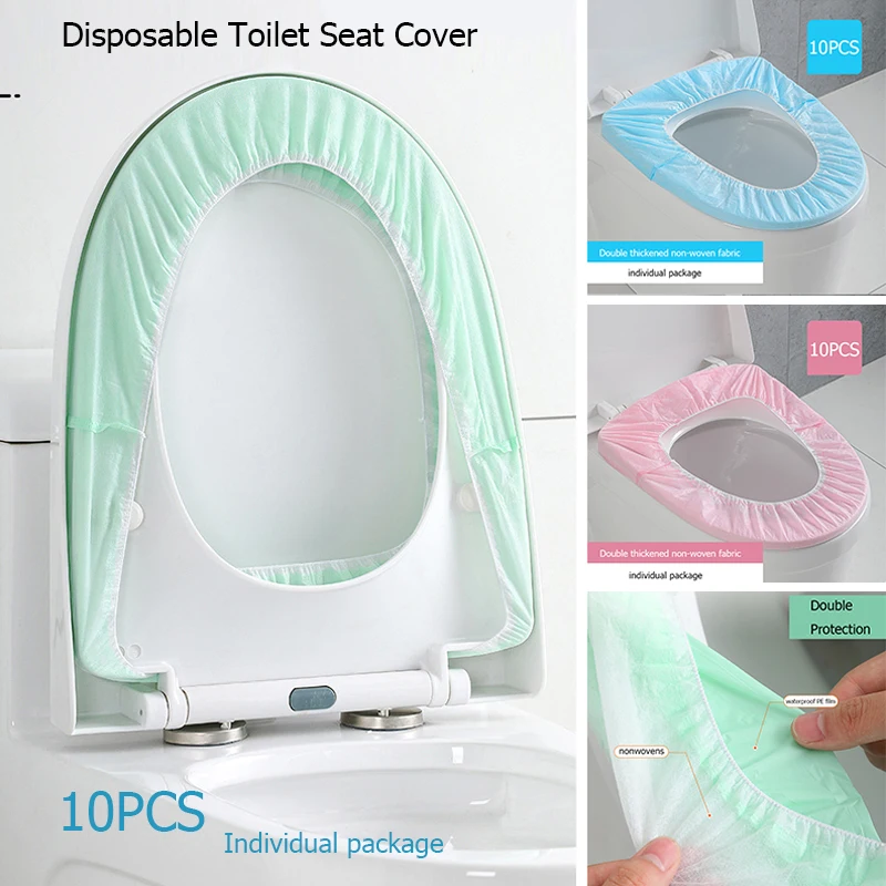 

1 Bag 10 Pcs/lot Disposable Toilet Seat Cover Mat Solid Waterproof Toilet Paper Pad For Travel/Camping Bathroom Accessiories