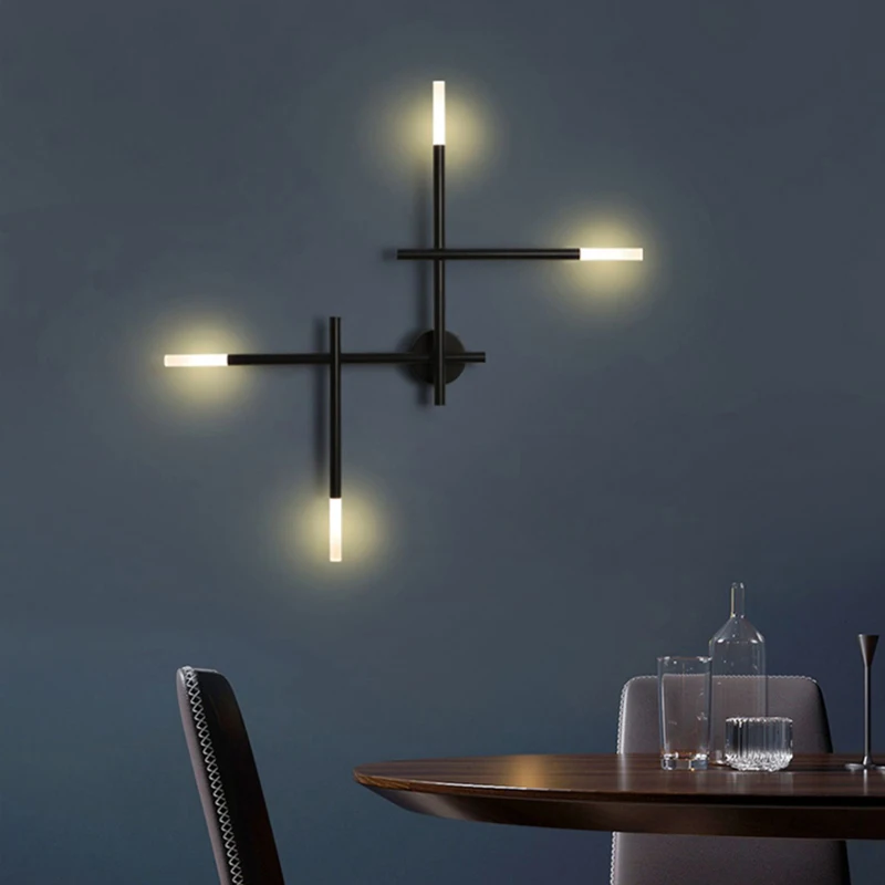 

Nordic Modern Creativity Iron Wall Lamp Livingroom Diningroom Kitchen Bedroom Bedside Bar Study Home Decor Led Light Luminaire