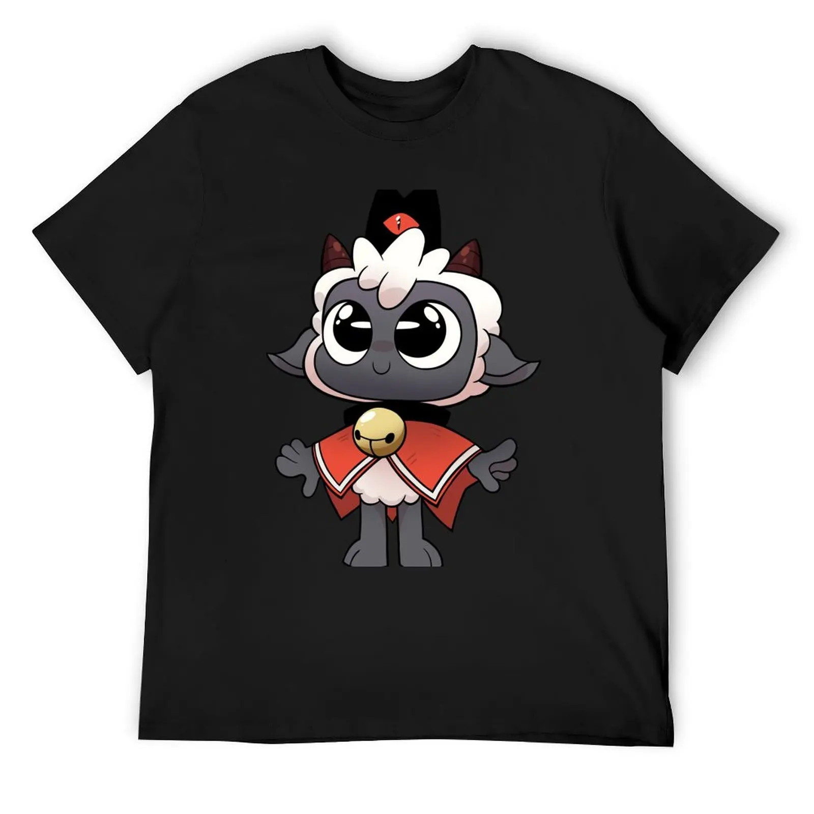 Cult of the Lamb - футболка наклейка с пуговицами черная короткими рукавами большие и - Цена: 1358