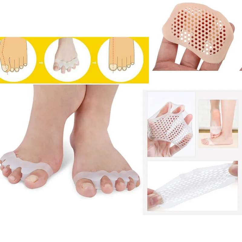 

Sdotter 2Pcs=1Pair Silicone Bunion Corrector Toe Protector Straightener Spreader Forefoot Metatarsal Pads Orthotics High Heel An