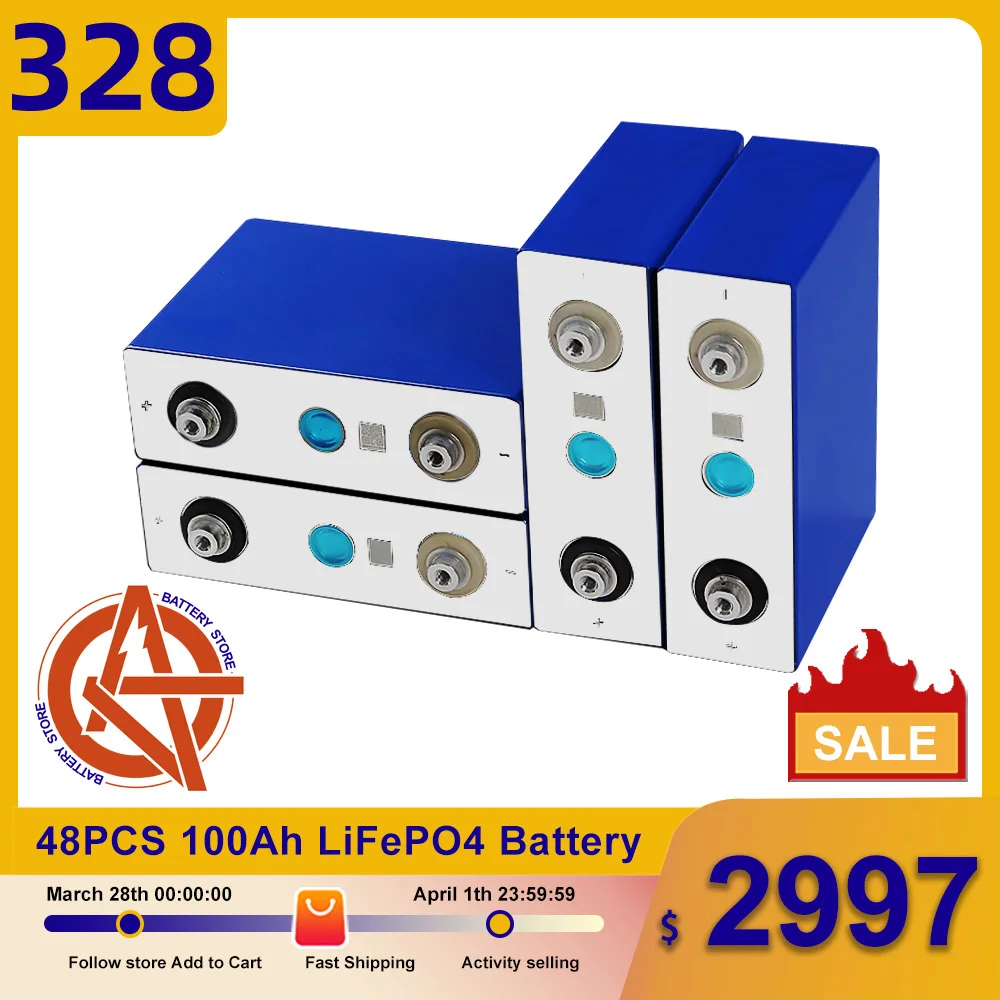 

Новый набор батарей класса А Lifepo4 3,2 в а/ч 48 шт. DIY EV RV Электрический автомобильный аккумулятор и система хранения солнечной энергии ЕС США без...