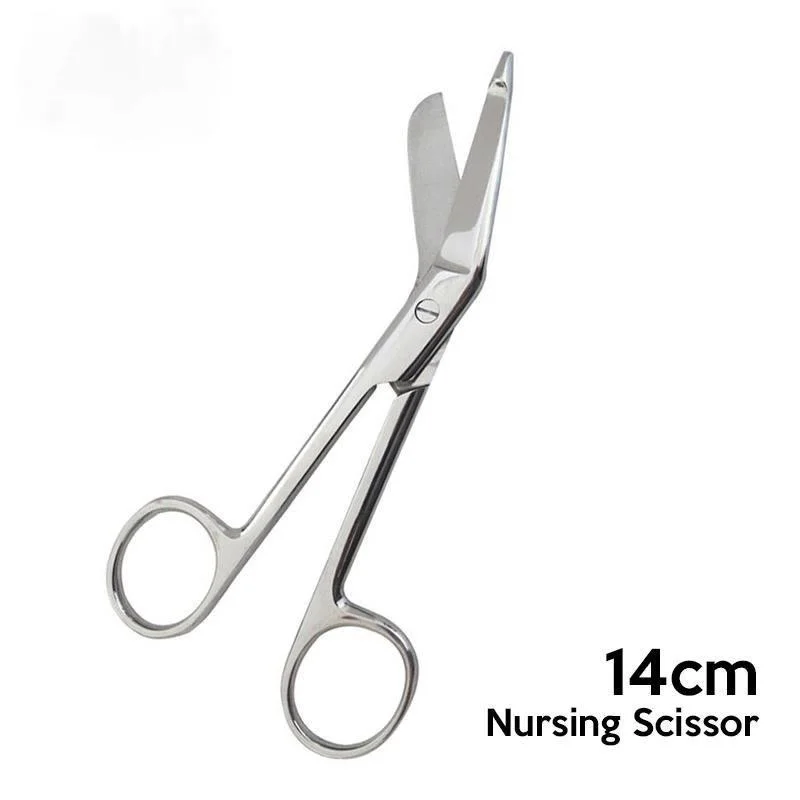 

Stainless Steel Bandage Scissors 14cm Nursing Scissors for Medical Home Use