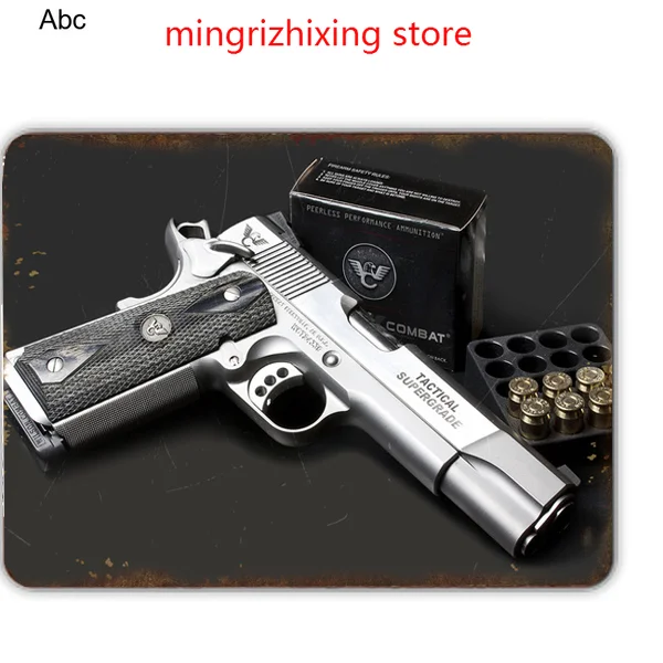 

Assault Rifle Gun Tin Sign Air Pistol with 12 Gram (15 Pack) and 500 Lead Pellets Wall tin sign