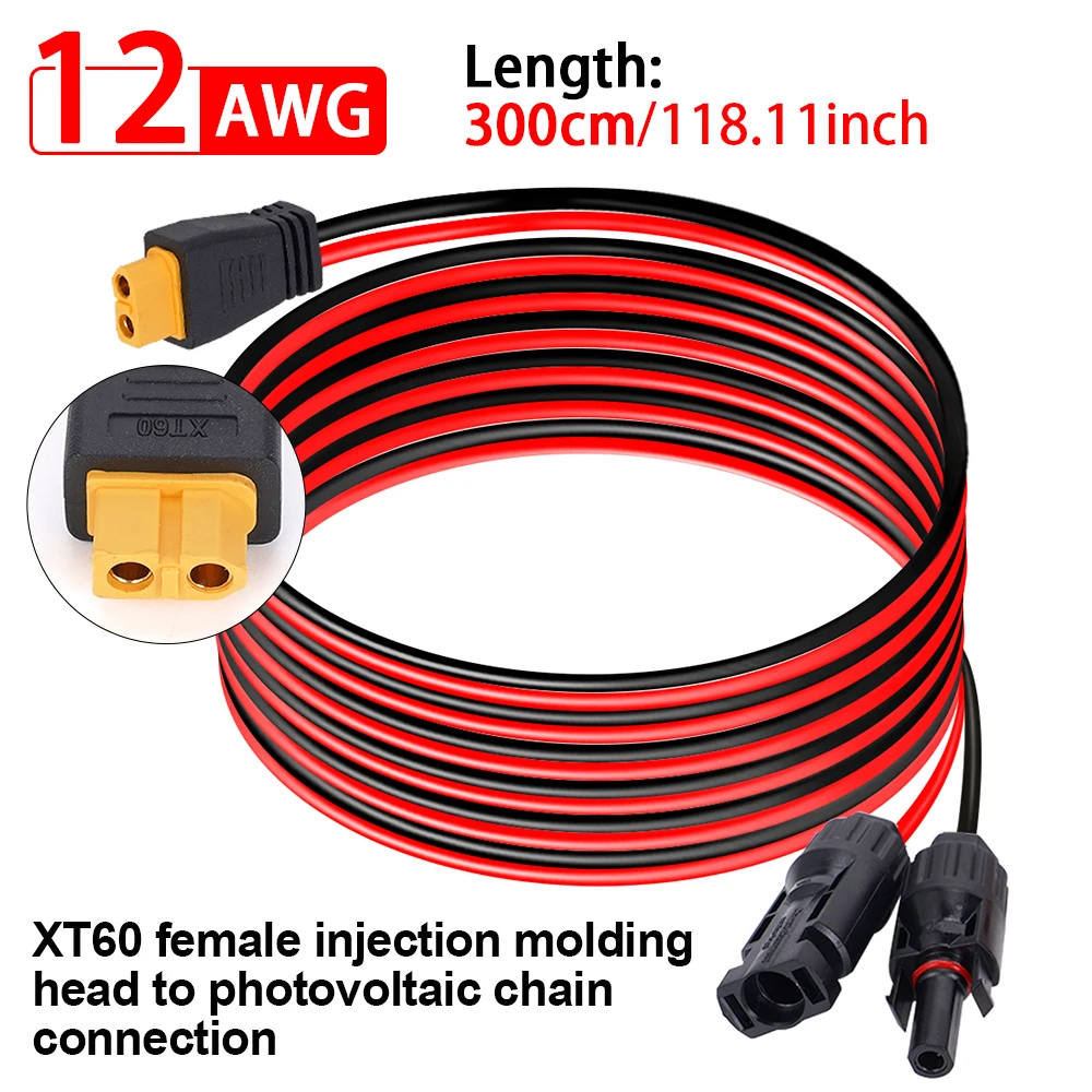 

Кабель для солнечных панелей XT60 3 метра медный