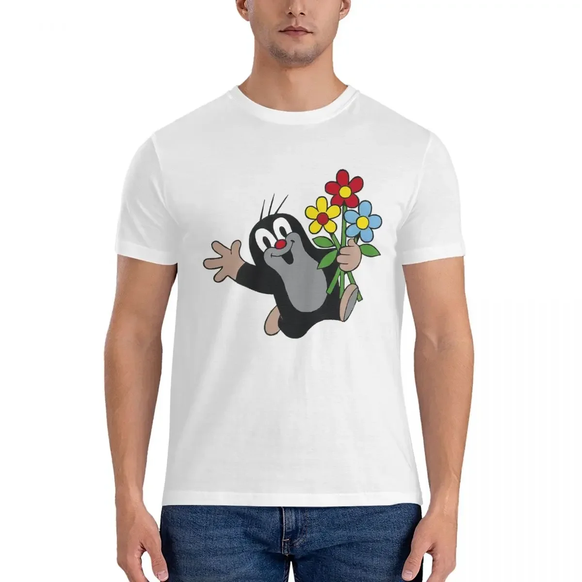 Футболка мужская хлопковая с коротким рукавом и круглым вырезом