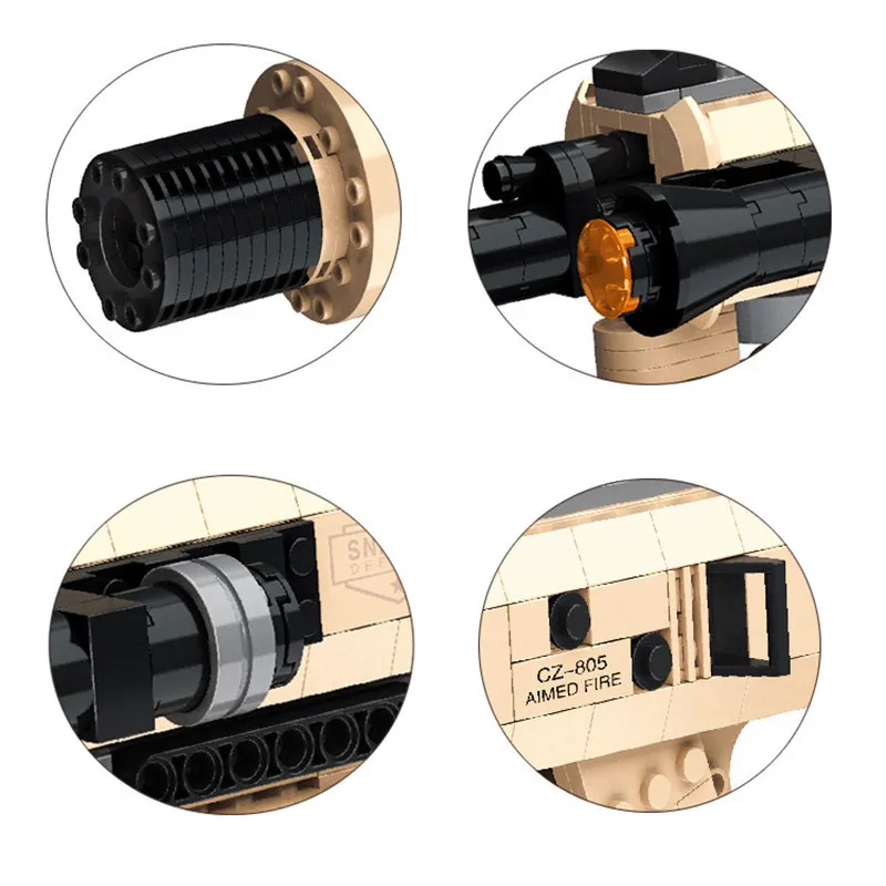 Военный револьвер Φ MP7 SVD винтовка MP5 M870 Пистолет Блок DIY строительный кирпич