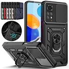 Защита объектива камеры противоударный бронированный Магнитный чехол для Xiaomi Mi 11T 11 Lite Redmi Note 11 10 Pro Max Poco X4 Pro слайдер чехол