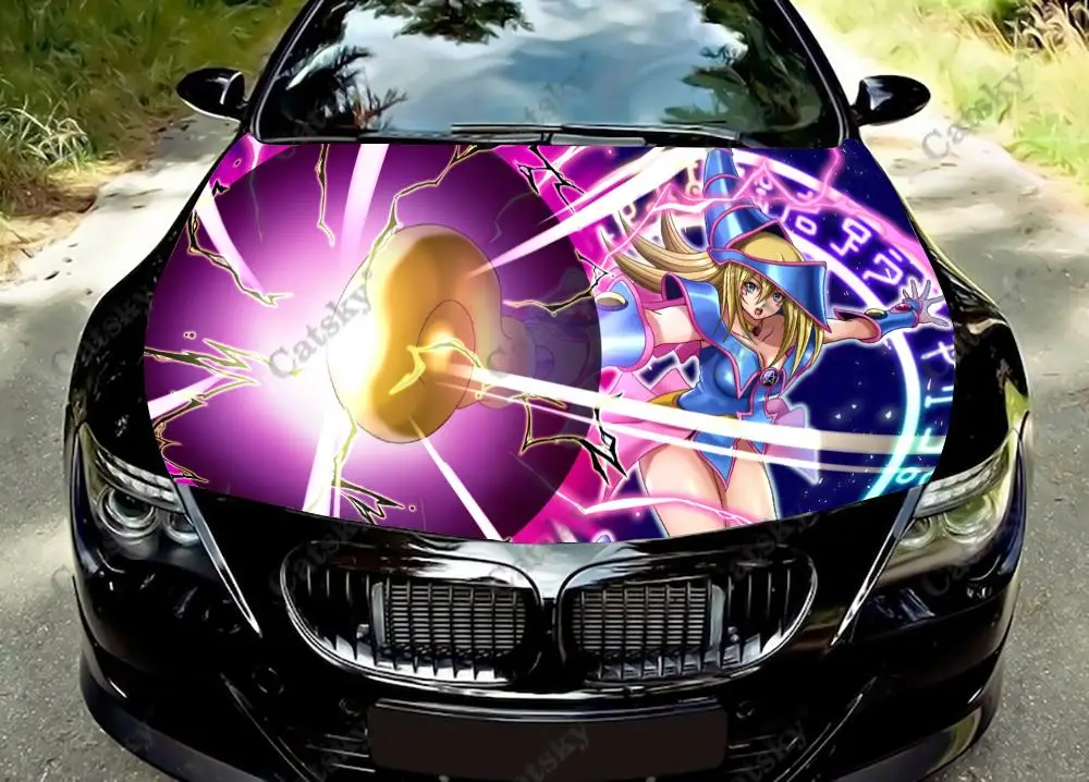 

Виниловые стикеры Dark Magician Girl для капота автомобиля, виниловая пленка, наклейки на крышку двигателя, автомобильные аксессуары