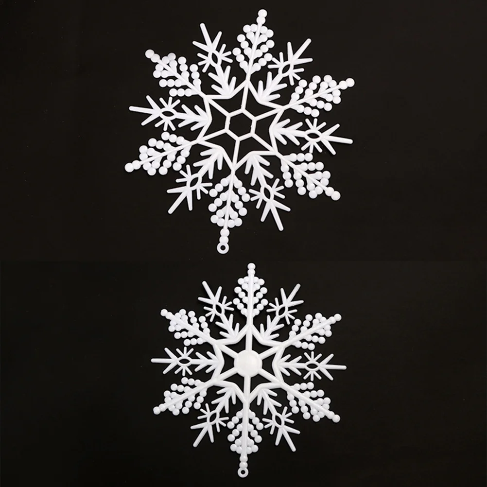 

Christmas Ornaments Snowflake White Decorations Hanging Snowflakes Party Decoration Glittered Decorative Winter Snow Flakes