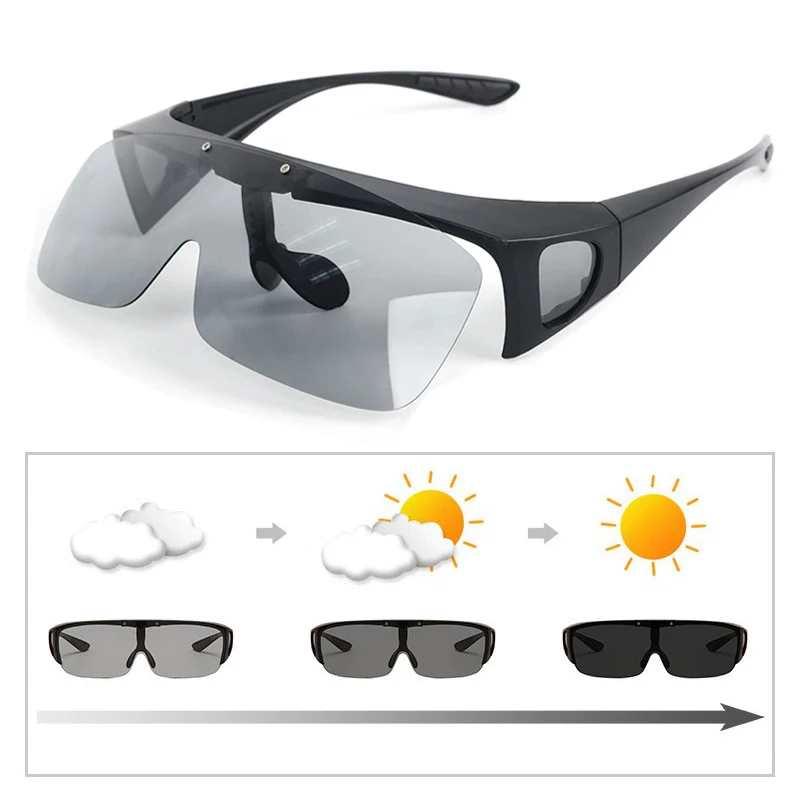 

Flip Cover Polarized Sunglasses Photochromic Eyeglasses Unisex Popular Flip Cover integral SunGlass Outdoor Fishing Sunglasses