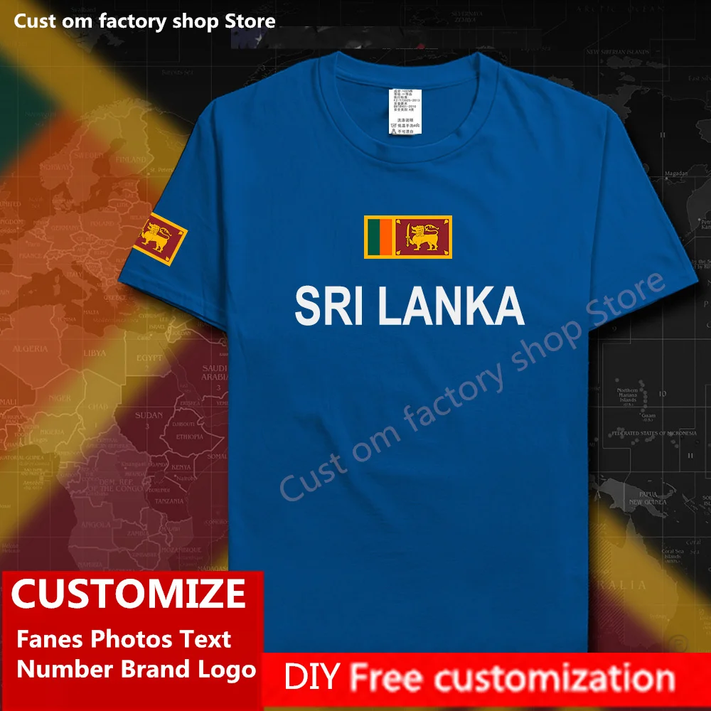 

Sri Lanka Lankan Cotton T shirt Custom Jersey Fans Name Number Brand LOGO Fashion Hip Hop Loose Casual T-shirt flag LKA Ceylon