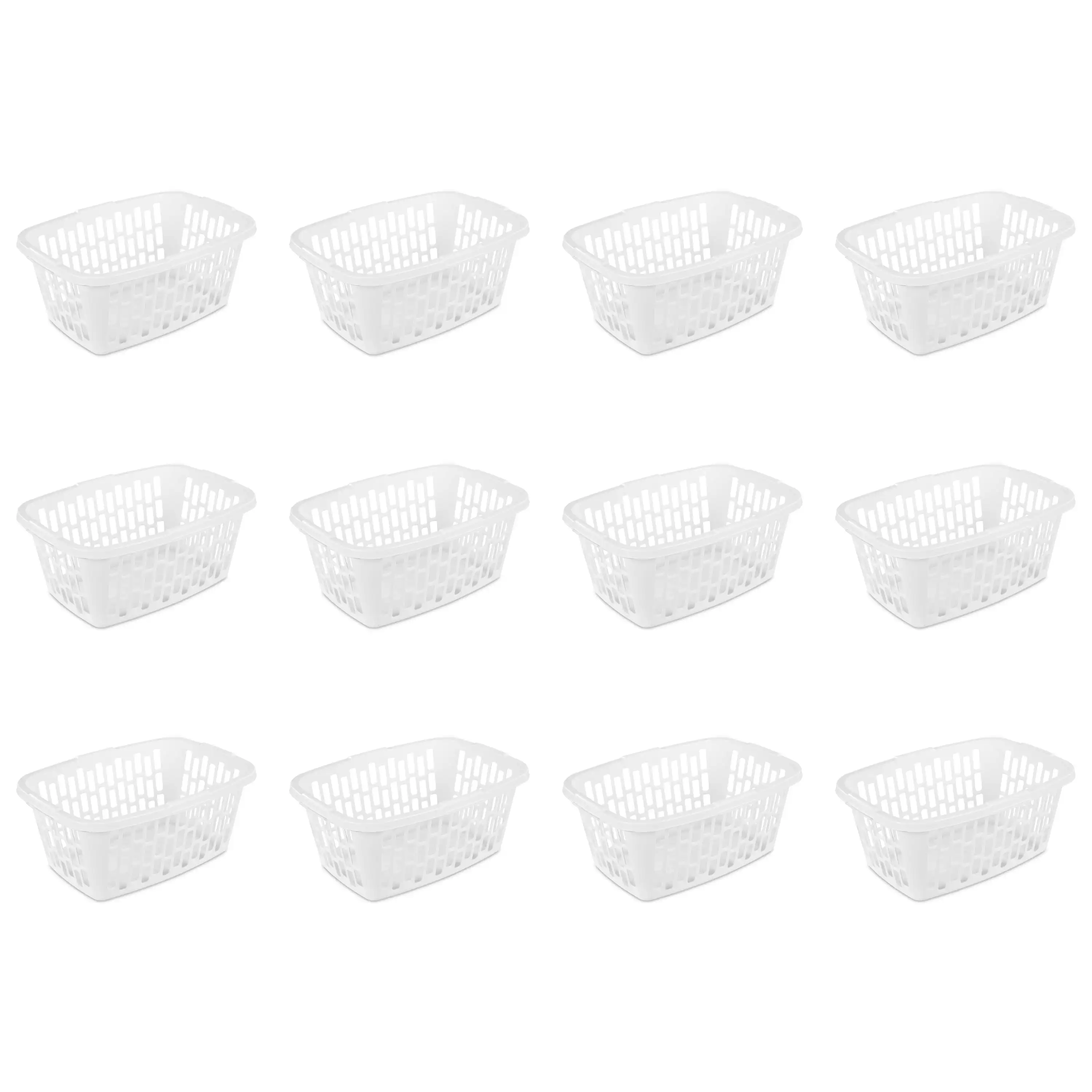 

Белая прямоугольная пластиковая корзина для белья mainstay 1,5, набор из 12 шт.