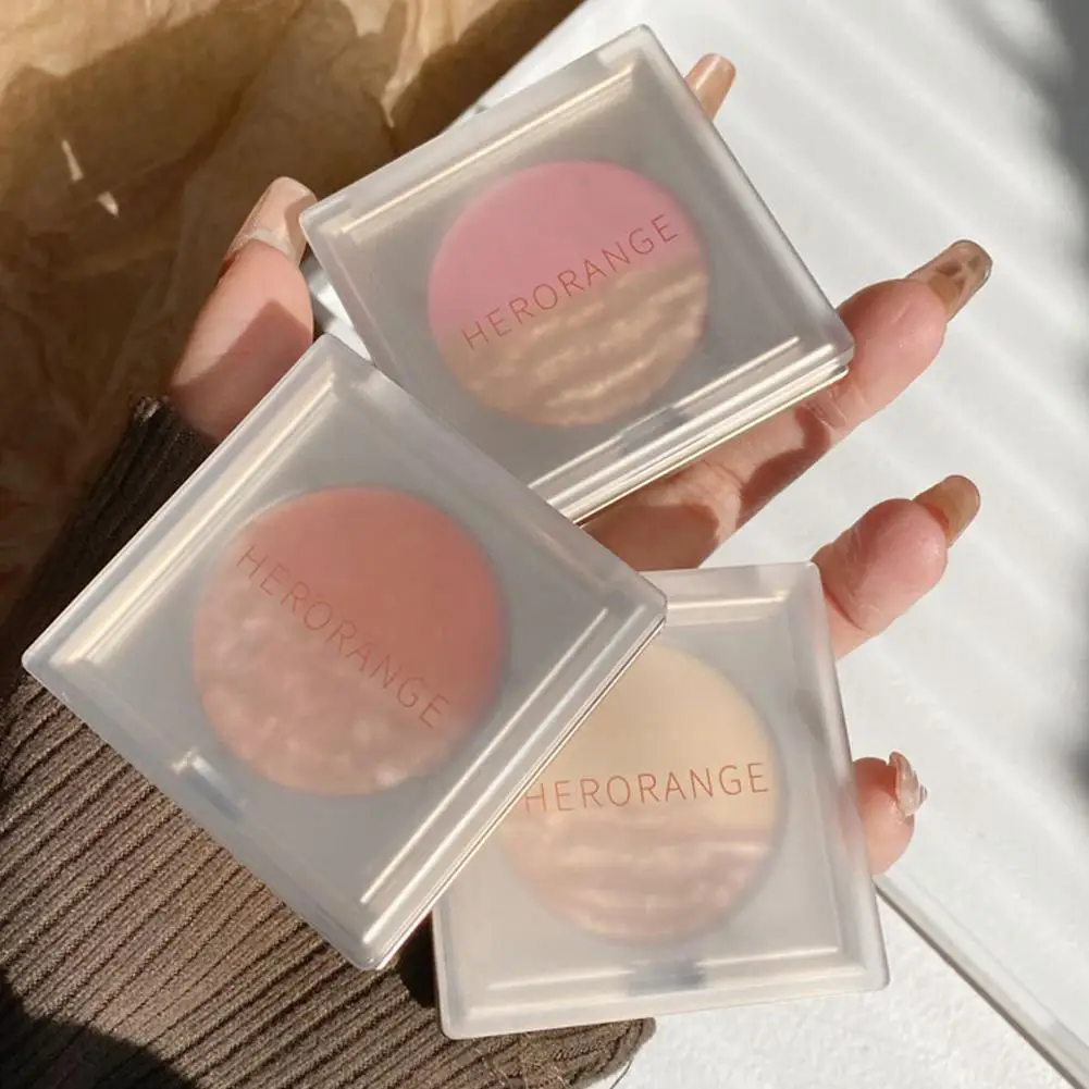 Двухцветный 3D рельефный хайлайтер пудра палитра косметика блестящая