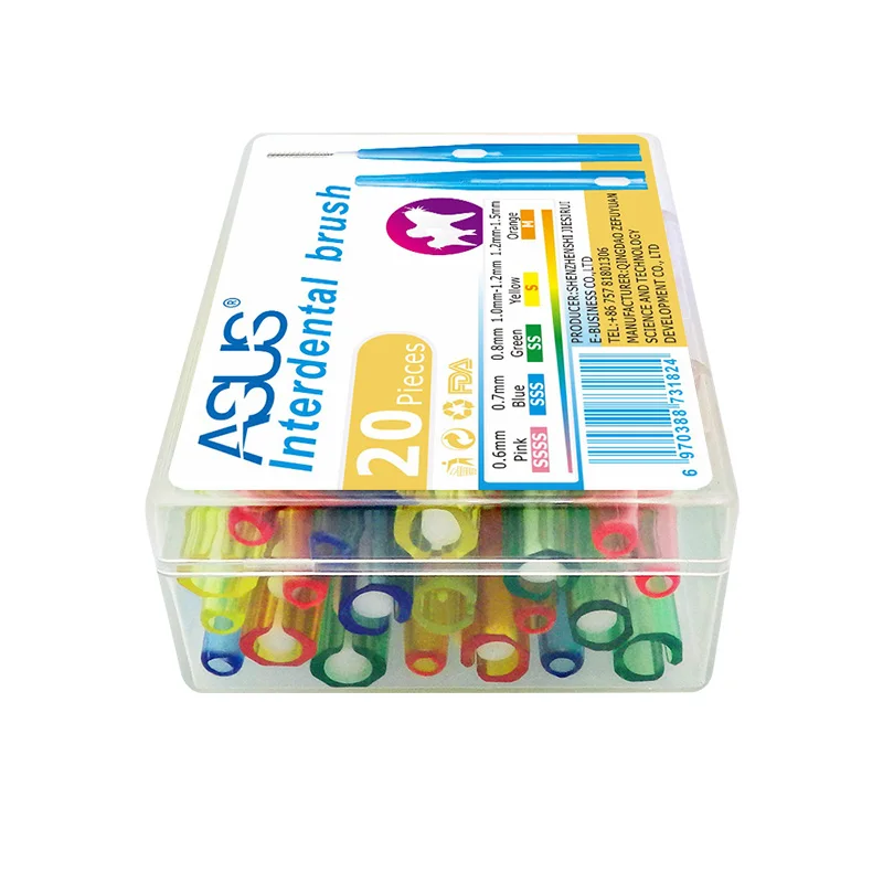 

20pcs/box 5 Colors Teeth Oral Care Floss Brushes Dental Soft Plastic Orthodontic Interdental Brush Oral Hygiene Clean Between
