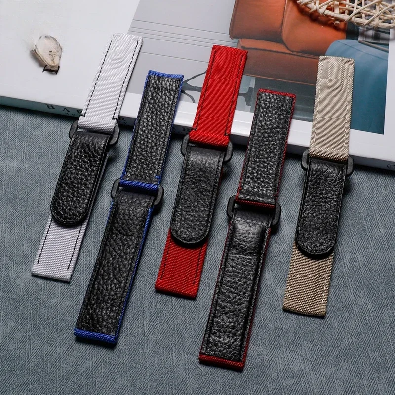 Нейлоновый ремешок для часов на липучке 20 мм 21 Seiko CASIO Tissot аксессуары Apple Rolex Daytona