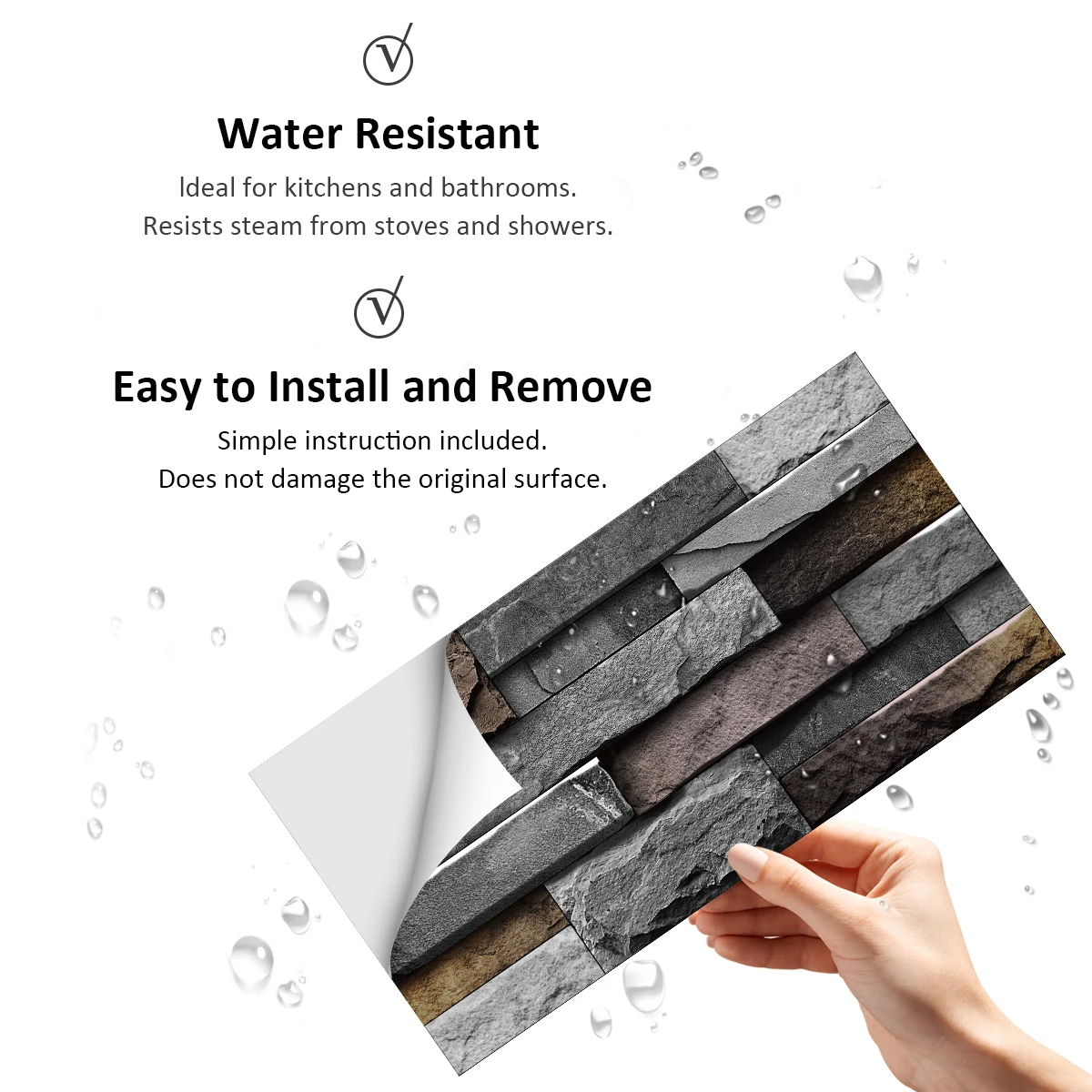 24 шт. мраморный узор 3D эффект кристалл кухонные наклейки водостойкие