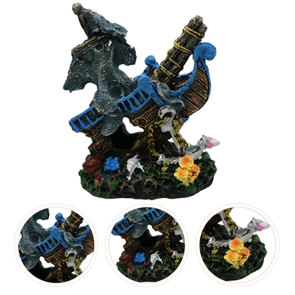 Искусственное судно полимерное эвакуация украшение для аквариума сломанный